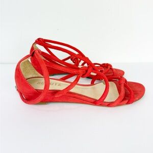 Schutz Margarete Sandals in Red Orange Size 7